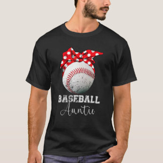 Baseball Auntie Vintage Messy Bun Boll Mor Da T Shirt