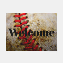 Baseball avbildar välkommen dörrmatta