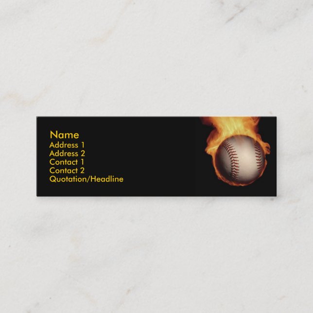 Baseball avfyrar på profilerar kortet mini visitkort (Framsida)