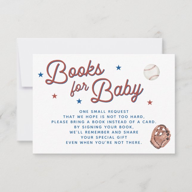 Baseball Baby Shower, Bok för Baby-korthölje Inbjudningar (Framsida)