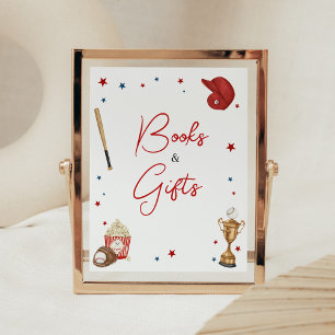 Baseball Baby Shower Bokar och presenter Poster