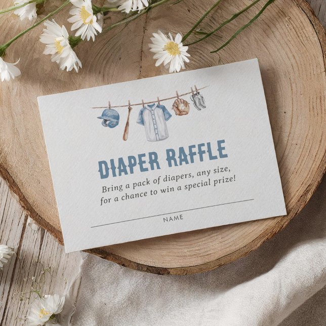 Baseball Baby Shower Diaper Raffle Biljett Tilläggskort (Skapare uppladdad)