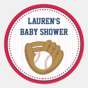 Baseball Baby Shower Favor Tag Stickers Runt Klistermärke