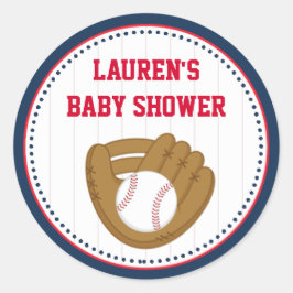 Baseball Baby Shower Favor Tag Stickers Runt Klistermärke