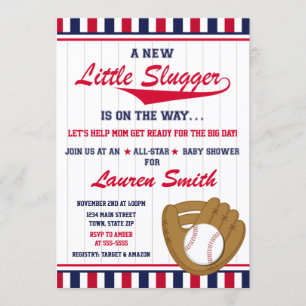 Baseball Baby Shower-inbjudan - alla stjärnsporter Inbjudningar