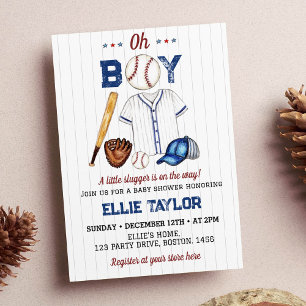 Baseball Baby Shower-inbjudan Lilla Slugger Inbjudningar