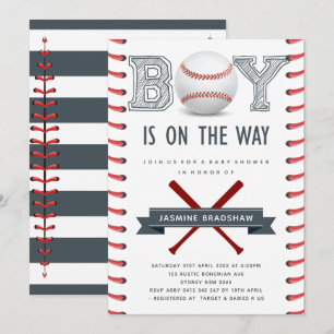 Baseball Baby Shower Inbjudningar