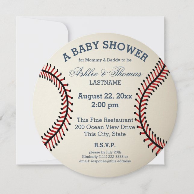 Baseball Baby Shower Inbjudningar (Framsida)