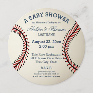 Baseball Baby Shower Inbjudningar