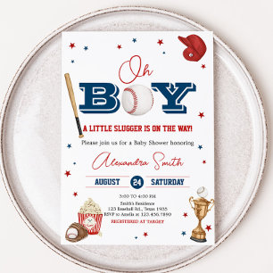 Baseball Baby Shower Inbjudningar