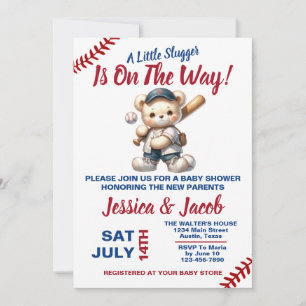 Baseball Baby Shower Inbjudningar