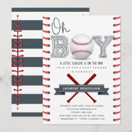 Baseball Baby Shower Oh Boy Inbjudningar