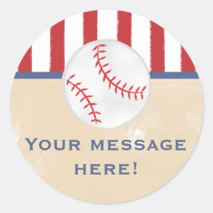 Baseball Baby Shower Round Sticker Runt Klistermärke