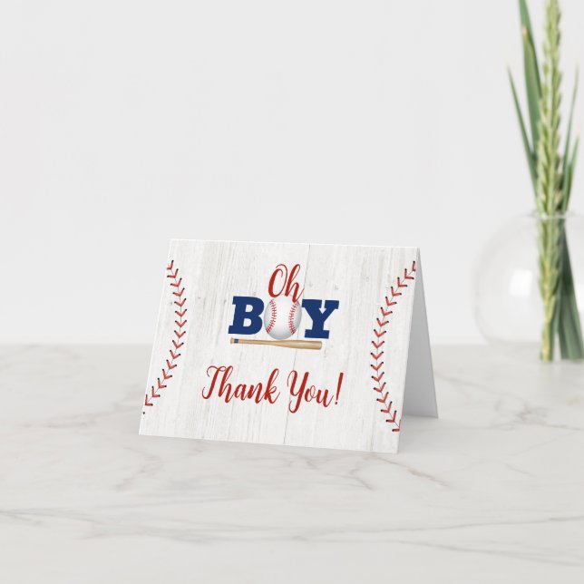 Baseball Baby Shower - tackkort (Framsida)