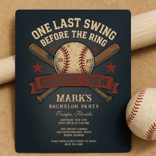 Baseball Bachelor Party Inbjudningar