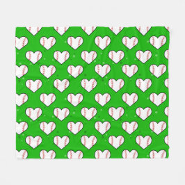 Baseball Ball Texture In Heart Shape - Pattern  Fleecefilt
