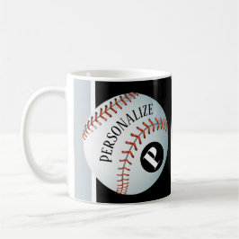 Baseball Baller Monogram eget namn Kaffemugg