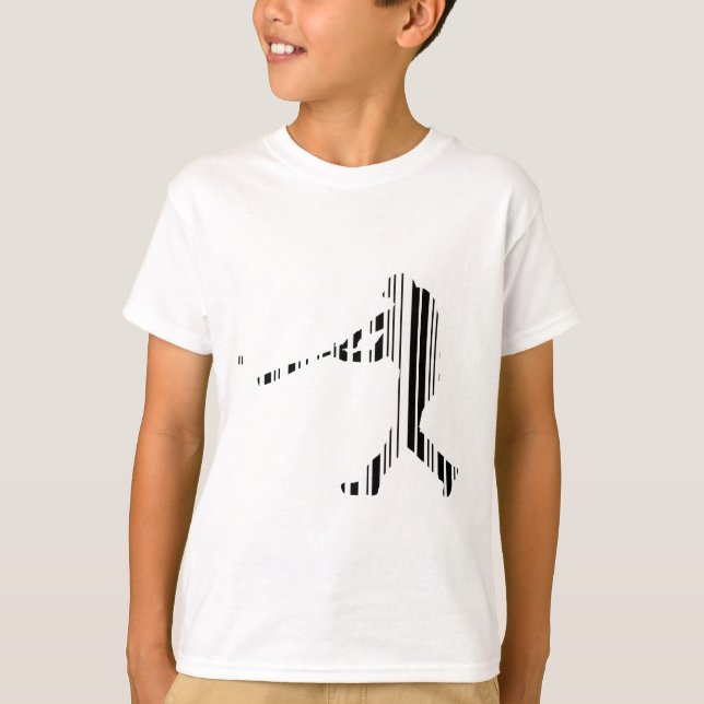 BASEBALL BAR CODE Sportsligaspelarmönsterdesign T-shirt (Framsida)