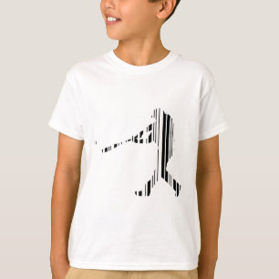 BASEBALL BAR CODE Sportsligaspelarmönsterdesign Tee