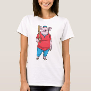 Baseball Baseball gris fladdermus T Shirt