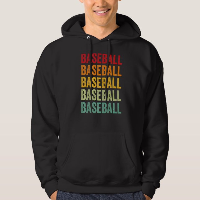 Baseball Baseball Hobbyist Rainbow Hoodie (Framsida)