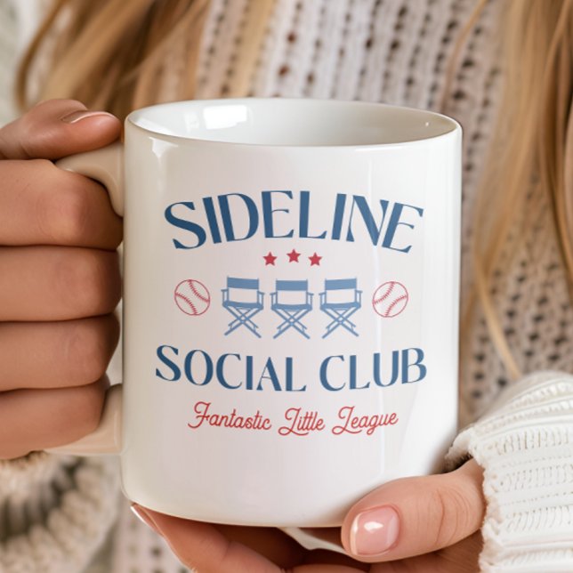 Baseball Baseline Social Klubb med ligan namn Kaffemugg (Skapare uppladdad)