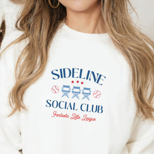 Baseball Baseline Social Klubb med ligan namn T Shirt