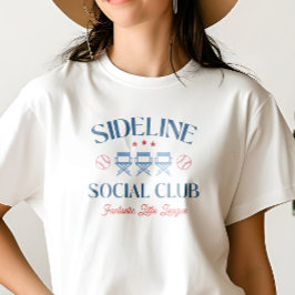 Baseball Baseline Social Klubb med ligan namn T Shirt