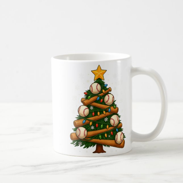 Baseball Bat Christmas Tree Lights Holiday Design  Kaffemugg (Höger)