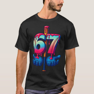 Baseball Bat Hands Drip 67 Six Seven Gen Alpha Sla T Shirt