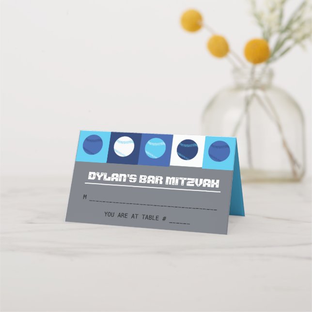 BASEBALL Bat mitzvah Bord-säte Placeringskort (Framsida)