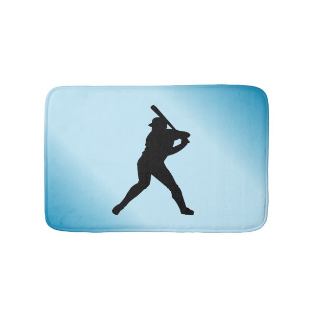 Baseball Batter Blue Sports Badrumsmatta (Framsidan)