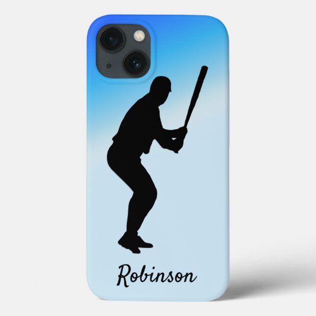 Baseball Batter Blue Sports Personlig (Baksida)