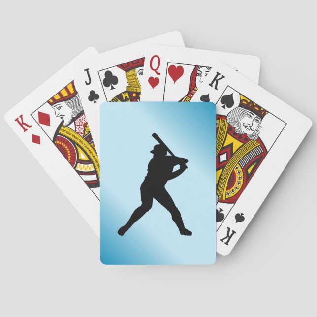 Baseball Batter Blue Sports Spel Kort (Baksidan)