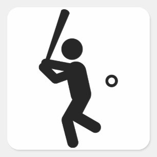 Baseball Batter Fyrkantigt Klistermärke