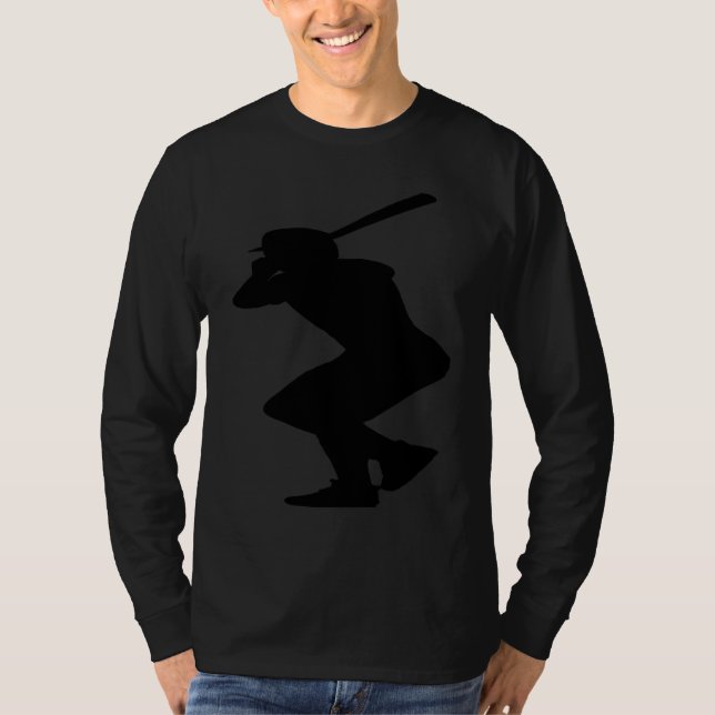 Baseball Batter Silhouette T Shirt (Framsida)