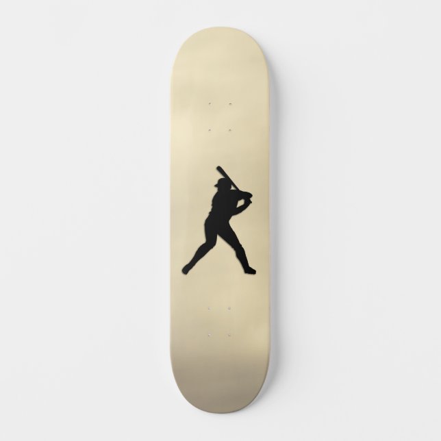 Baseball Batter upp Old School Skateboard Bräda 21,6 Cm (Framsida)