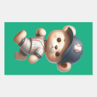 Baseball bears 1 rektangulärt klistermärke