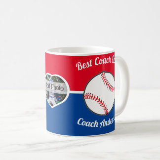 Baseball Best Coach Aldrig Photo Namn rött vitt bl Kaffemugg