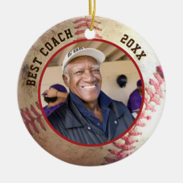 Baseball BEST COACH Photo Personlig Julgransprydnad Keramik