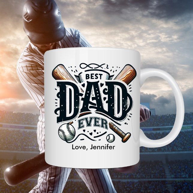 Baseball Best Pappa Fars dag Personlig Kaffemugg (Skapare uppladdad)