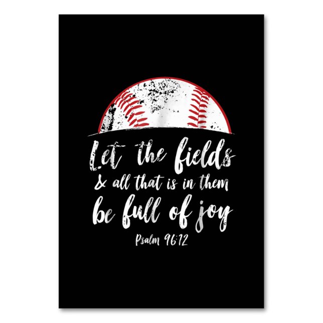 Baseball Bible Verse Cute Christian Psalm 96 Bordsnummer (Framsidan)