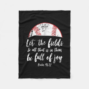 Baseball Bible Verse Cute Christian Psalm 96 Fleecefilt