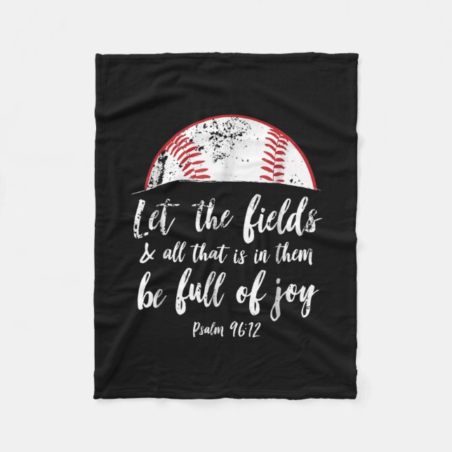 Baseball Bible Verse Cute Christian Psalm 96 Fleecefilt (Framsidan)