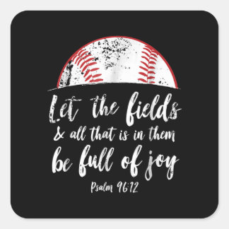 Baseball Bible Verse Cute Christian Psalm 96 Fyrkantigt Klistermärke