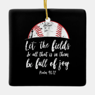 Baseball Bible Verse Cute Christian Psalm 96 Julgransprydnad Keramik