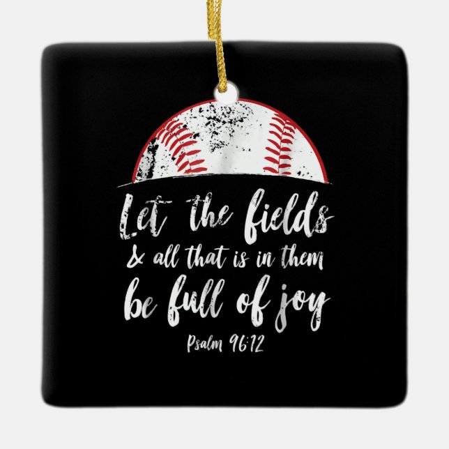 Baseball Bible Verse Cute Christian Psalm 96 Julgransprydnad Keramik (Framsida)