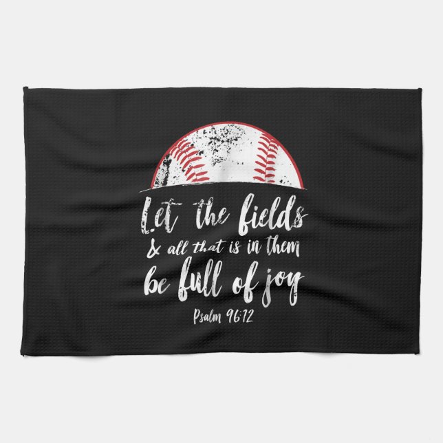 Baseball Bible Verse Cute Christian Psalm 96 Kökshandduk (Horisontell)