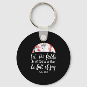 Baseball Bible Verse Cute Christian Psalm 96 Nyckelring