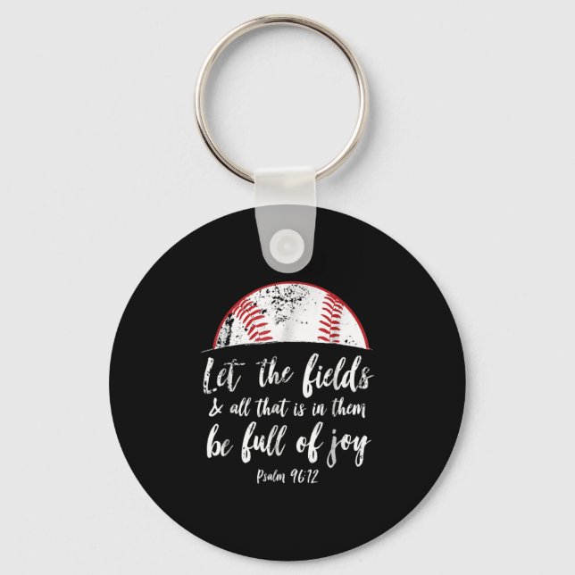 Baseball Bible Verse Cute Christian Psalm 96 Nyckelring (Framsida)